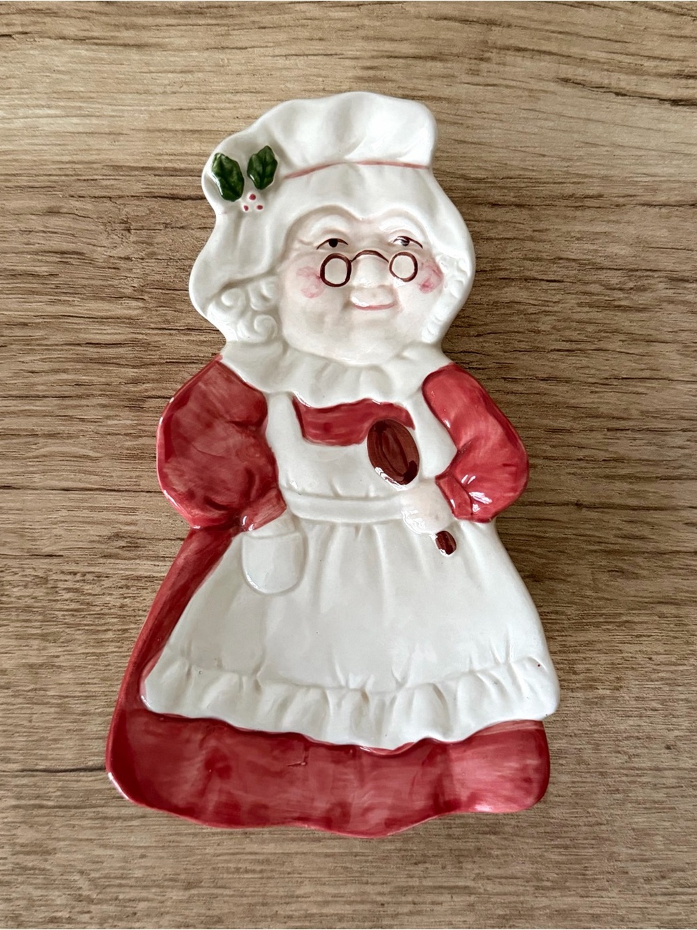 Papel Freelance Mrs Clause Small 6” Ring Dish Vintage Christmas Holiday Decor